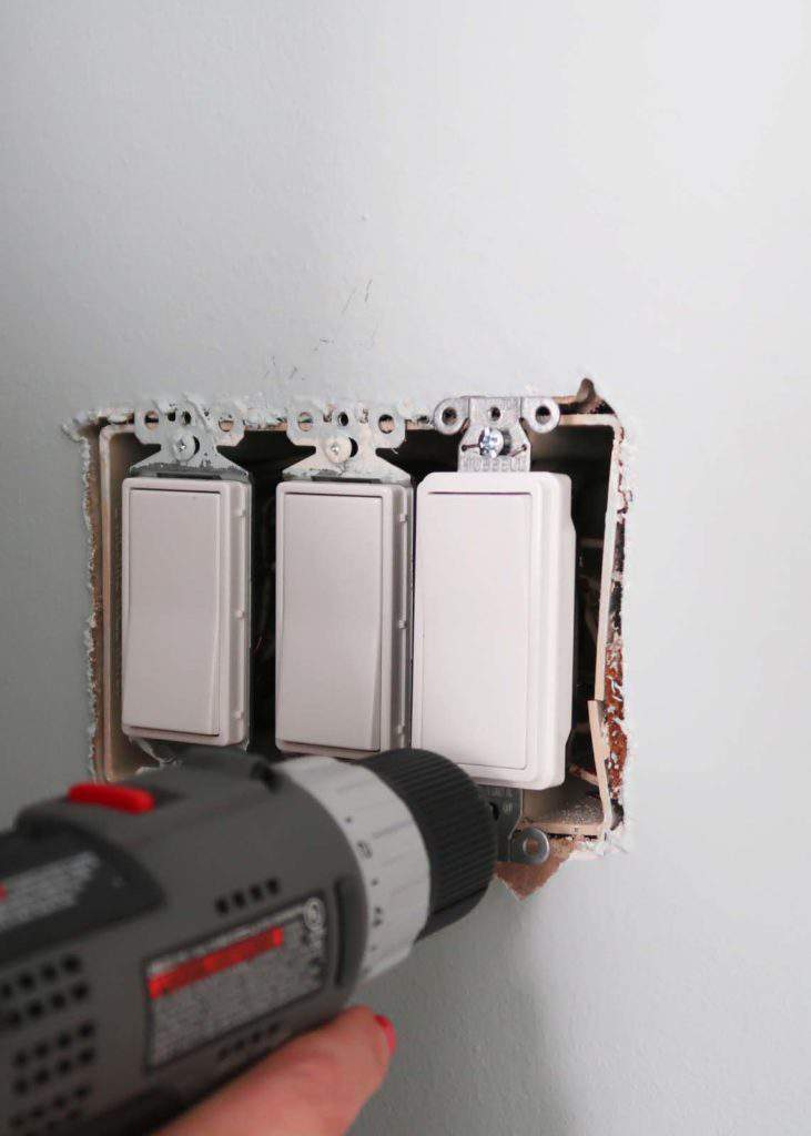 Screw NEW Light Switch Fixture to Box