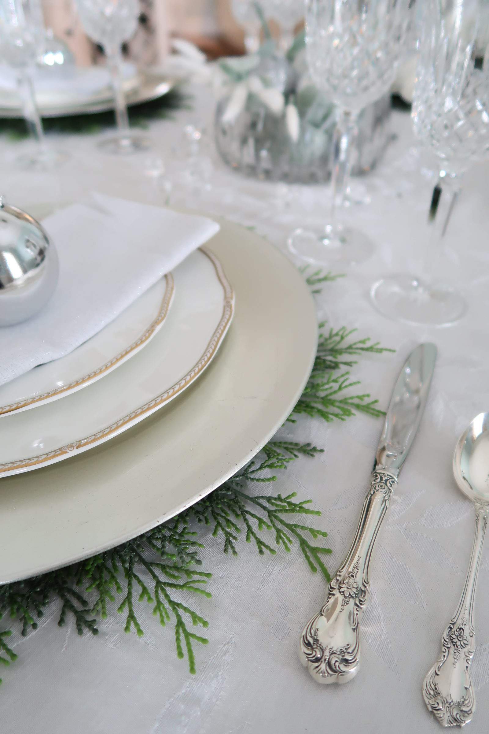 Layers of the Gold and Silver Place Setting