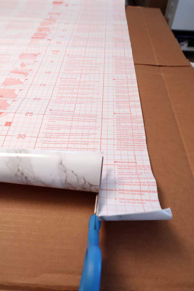 Cutting Grid on Back of Marble Contact Paper