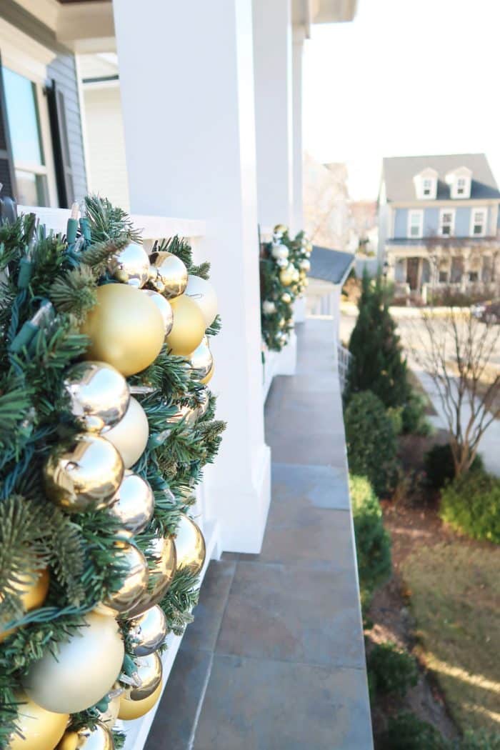 Exterior Wreaths Hanging from Railing