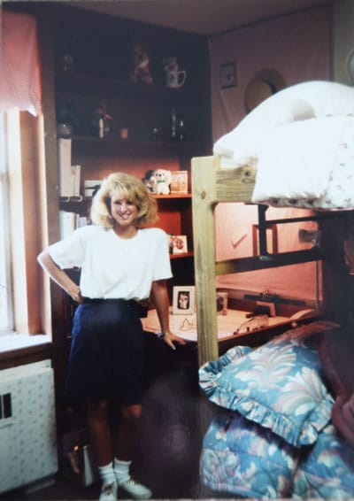 Pink-and-White-Dorm-Room-in-the-80's-at-Clemson