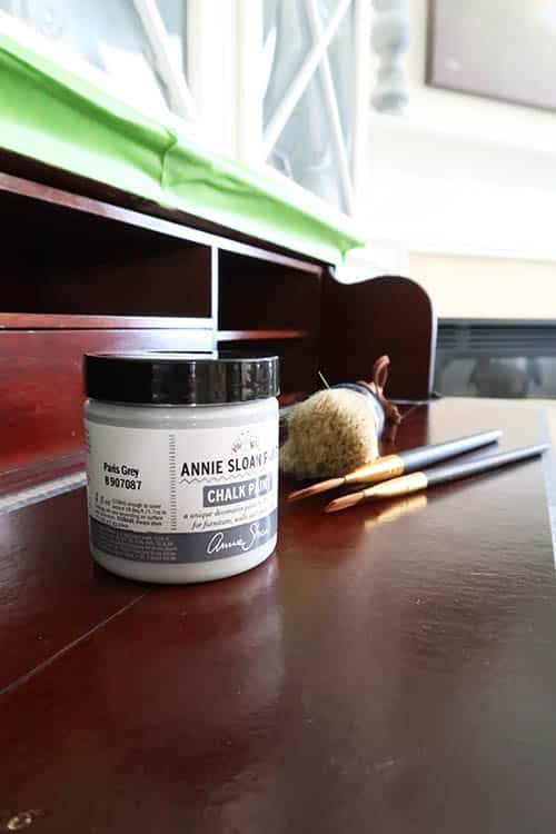 annie sloan chalk paint in paris grey with chalk paint and craft brushes