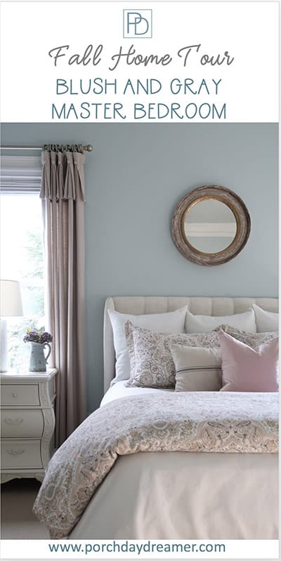 Blush and Gray Master Bedroom for Fall