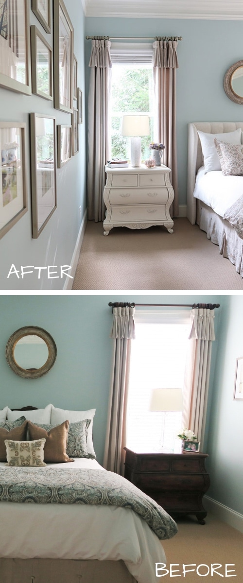 before after painted stained bedroom nightstands no sanding