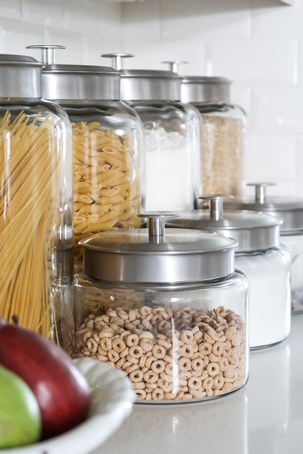 Kitchen Organization: Glass Pantry Jar Counter Storage - Porch Daydreamer
