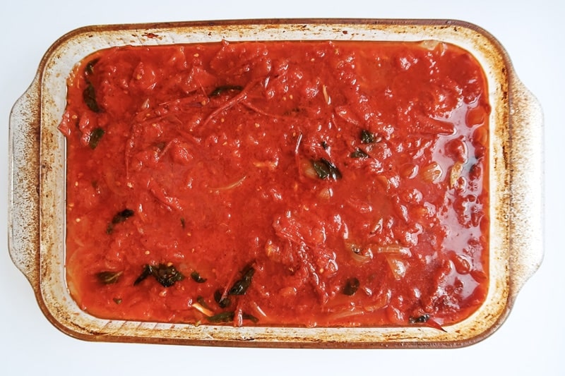 remove-roasted-tomato-mixture-from-oven-and-cool_garden-fresh-marinara