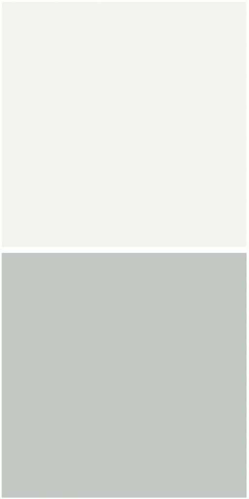 Behr Mountain Falls and Polar Bear White Kitchen Cabinet Color Combo