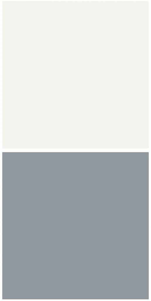 Behr Teton Blue and Polar Bear White Kitchen Cabinet Color Combo