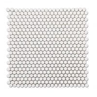 Diflart Thassos White Greek Marble 1/2 Inch Penny Round Tile for Kitchen Backsplash Bathroom Polished Pack of 5