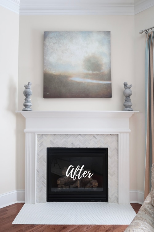 How To Tile Over A Marble Fireplace, What Tile For Fireplace Surround