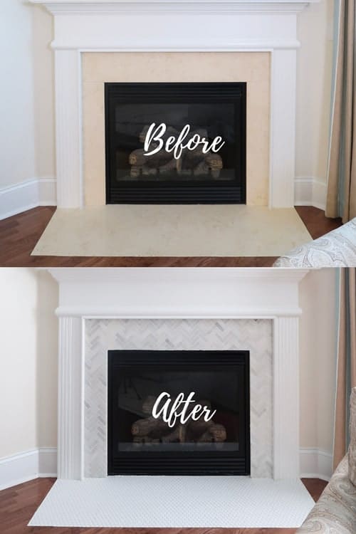Tile Over A Marble Fireplace Surround, How To Replace Marble Fireplace Surround