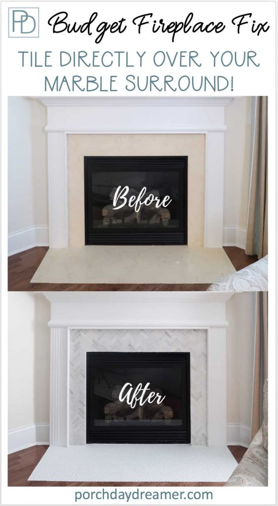 Tile Over A Marble Fireplace Surround, How Much Does It Cost To Tile A Fireplace Surround