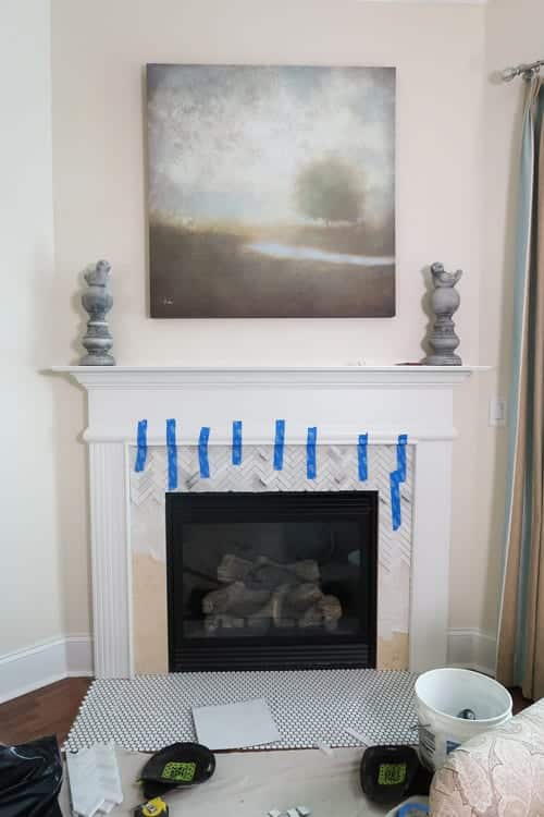 How To Tile Over A Marble Fireplace, How To Remove Marble Fire Surround Tile