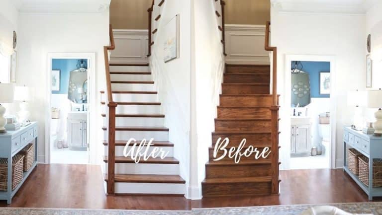 How-To Prep and Paint Stained Stairs White