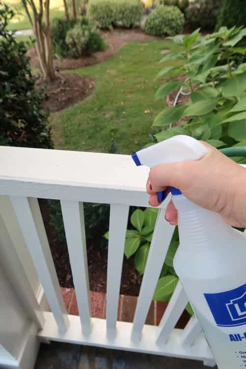 spray-railings-with-water-and-bleach-mixture-to-remove-dirt-and-mold