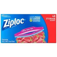 Ziploc Storage Bags, Quart, 48 ct