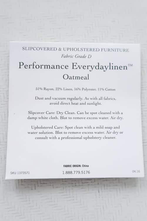 Pottery-Barn-Performance-Everyday-Linen-Oatmeal-Crypton-Fabric-Cleaning-Instructions