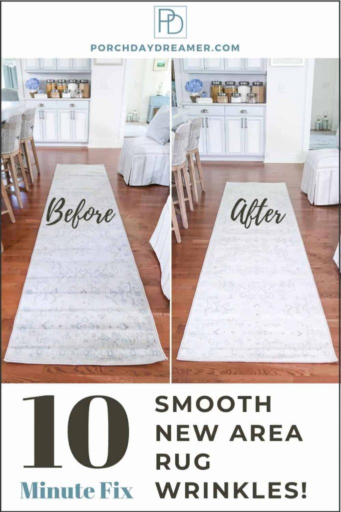 How to get wrinkles out of new area rug before after