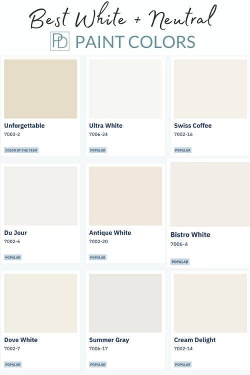 Best White And Neutral Paint Colors Walls Cabinets Trim Porch Daydreamer - Best White Paint Colors 2021