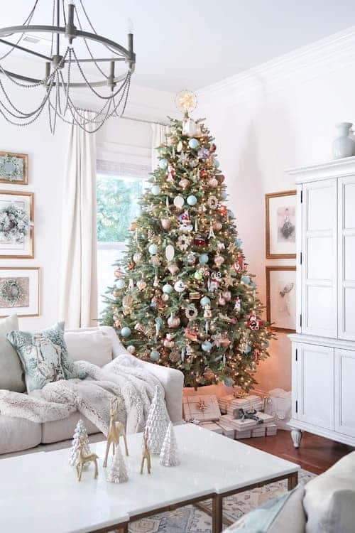 9ft-balsam-hill-christmas-tree-decorated-family-ornaments-family-room