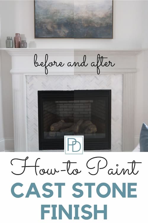 Fireplace To Look Like Cast Stone, How To Paint A Concrete Fireplace Mantel