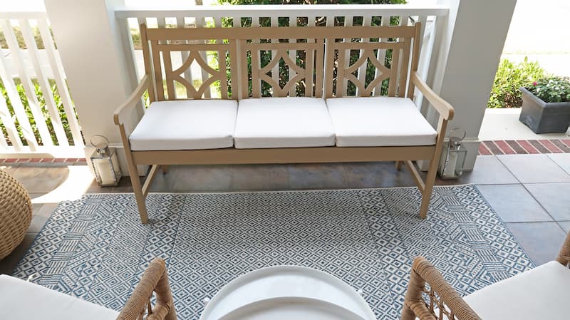 bench-painted-faux-tan-wicker-finish-match-target-chairs