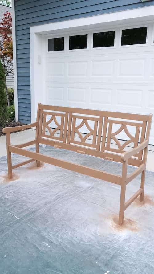 spray-paint-outdoor-wood-bench-nutmeg