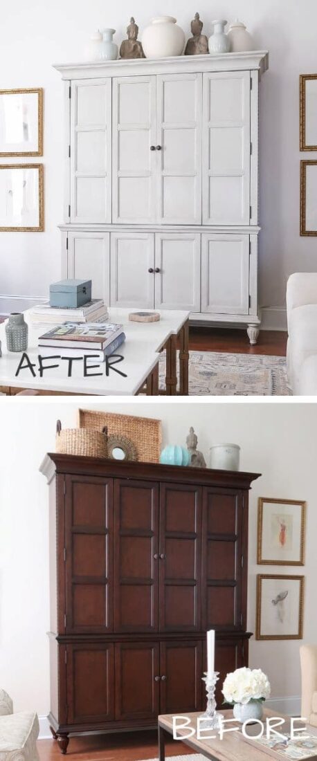 entertainment-center-painted-over-stained-wood-no-sanding