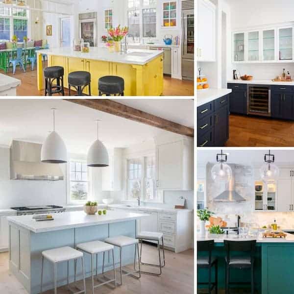 Kitchen Cabinet Color Trends, Two-Tone, White, Black