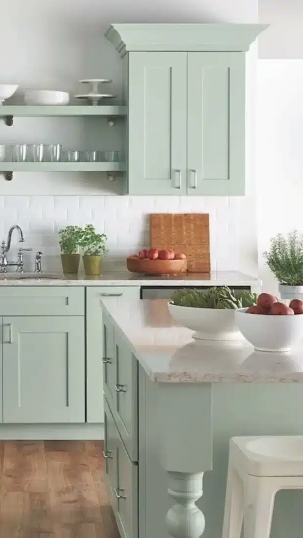 pale-green-kitchen-cabinets-farmhouse